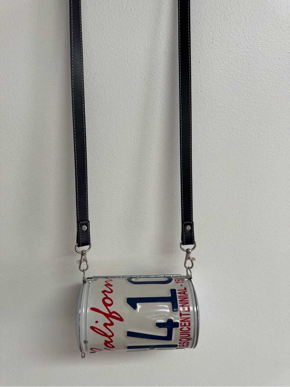 Little Earth License Plate Crossbody Bag in White, Blue, Red, Black